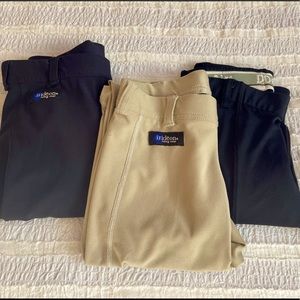 2 pairs of Irideon riding tights (khaki and black) 1 pair black devonaire tights